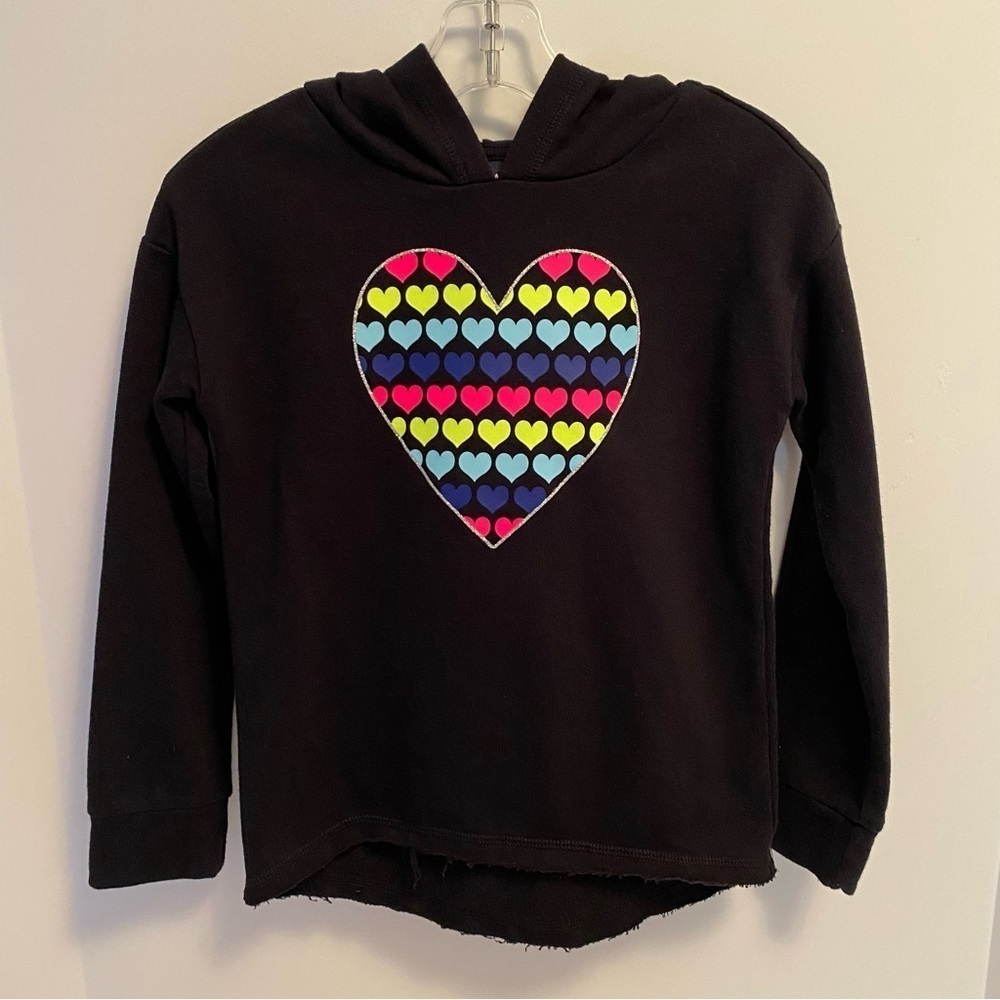 The Children's Place Girl's Heart Glitter Long Sleeve Hoodie Back Size S (5/6)